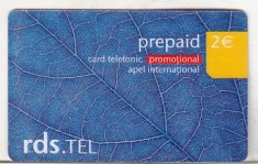 bnk card Romania - Rds.tel 2 euro Promotional - RO-PRE-RDS-0001