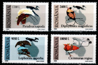 Romania 2000, LP 1507, Muzeul &amp;quot;Grigore Antipa&amp;quot;, Pasarea paradis, seria, MNH! foto
