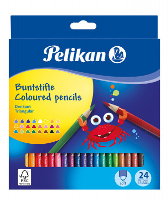 Creioane color, set 24 culori, sectiune triunghiulara foto