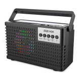 Radio FM cu incarcare solara, 8 W, 2400 mAh, 20 x LED, intrare USB, lanterna, panou solar