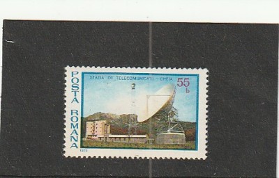 ROMANIA 1977 LP 930 STATIA DE TELECOMUNICATII SPATIALE CHEIA MNH NESTAMPILAT foto