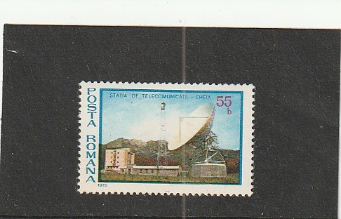ROMANIA 1977 LP 930 STATIA DE TELECOMUNICATII SPATIALE CHEIA MNH NESTAMPILAT