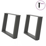 VidaXL Picioare pentru măsuță de cafea &icirc;n formă de U, 2 buc., antracit, 70x(42-43) cm, oțel