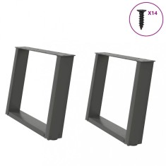 vidaXL Picioare pentru măsuță de cafea &icirc;n formă de U, 2 buc., antracit, 70x(42-43) cm, oțel 4012774