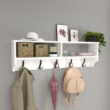 Cuier de perete Astrop 120x22x37cm alb [en.casa] HausGarden Leisure
