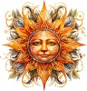 Sticker decorativ, Soare, Portocaliu, 62 cm, 1328STK-4