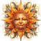 Sticker decorativ, Soare, Portocaliu, 62 cm, 1328STK-4