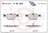 BREMBO P 50 026 PRIME LINE set placute frana,frana disc