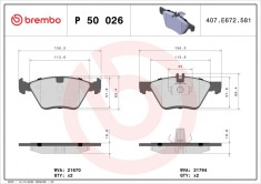 BREMBO P 50 026 PRIME LINE set placute frana,frana disc