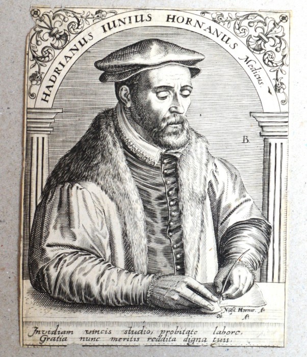Theodore de Bry, J J Boissard &quot;Hadrianus Iunius Hornanus&quot; gravura 1620