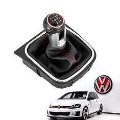 Nuca + Manson din piele ecologica model GTI GTD R32 R20, pentru VW Golf, Scirocco, Jetta, Eos - 6 viteze foto
