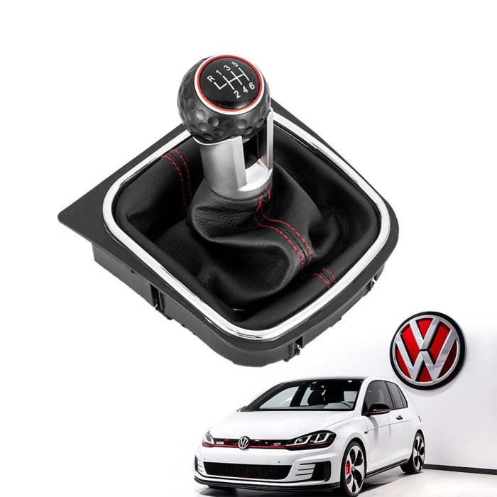 Nuca + Manson din piele ecologica model GTI GTD R32 R20, pentru VW Golf, Scirocco, Jetta, Eos - 6 viteze