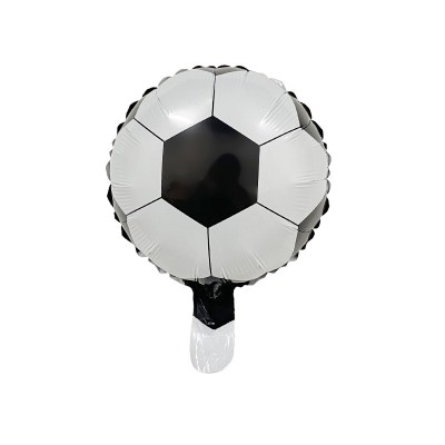 Balon din folie metalizata, flippy, mini figurine, model minge de fotbal, tematica aniversare, 30x24 cm, ambalaj individual, pai inclus, umflare cu ae foto
