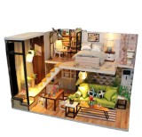Puzzle 3D, Casa de papusi in miniatura DIY, New Arrival, 26x20x17cm, Oem