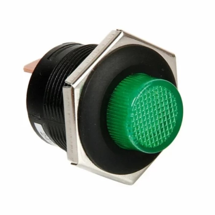 Intrerupator cu revenire 12V/24V 5A lumina LED - Verde Garage AutoRide
