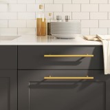 M&acirc;nere de dulap, 5 buc., auriu, 224 mm, oțel inoxidabil