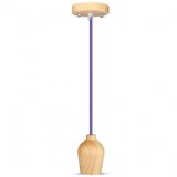 Pendul tavan soclu E27 lemn- violet, V-TAC