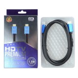 Cablu HDMI de inalta performanta, SIPU, pentru HDTV 1080p, suporta cabluri audio si video, 4K, lungime 1.5M, negru