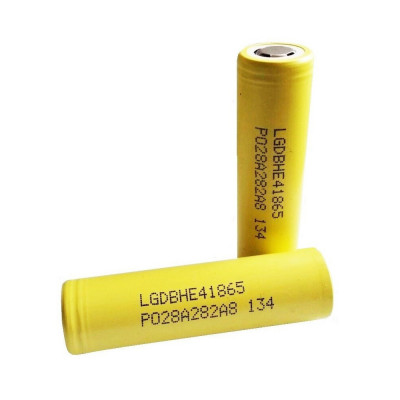 Acumulator LG 18650 LI-ION 3.6V 2500mAh 20A terminal plat ICR18650HE4 134 HEL galben foto