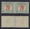Emisiunea Cluj 1919 timbru porto 20 BANI eroare cu N drept in pereche cu timbru normal MNH, Istorie, Nestampilat