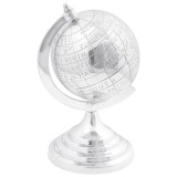 VidaXL Sculptură glob Argintiu 16.5x14x26 cm Aluminiu