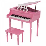Cumpara ieftin Pian de lemn pentru copii, scaun inclus, 48 cm, roz