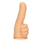 Dildo S-LINE BY SHOTS Thumbs up, &icirc;n formă de deget, din silicon lichid, cu bază cu ventuză pentru fixare, lungime 17 cm, culoarea pielii