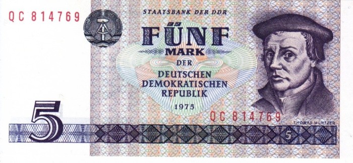 GERMANIA (DDR) 5 mark 1975 XF+!!!