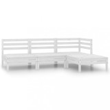 Gossi set mobilier de gradina, 4 piese, alb, lemn masiv de pin
