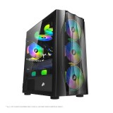 Carcasa Gaming 1STPLAYER X3-M-4F1-BK Full Tower, RGB, Micro ATX, Ventilator Inclus, USB, Negru