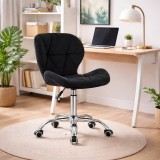 Cumpara ieftin Scaun de birou, Artool, Avola, rotativ, catifea, negru, 53.5x55x73.5-86.5 cm
