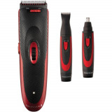 Set de tuns 3 in 1 Remington HC905, Aparat de tuns, Trimmer, Aparat de tuns de precizie, Acumulator, 45 min, Negru/Rosu