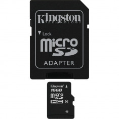 Card MicroSD 16GB + Adaptor (Clasa 10) KINGSTON foto