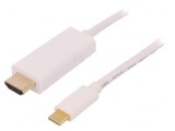 Adaptor USB 3.1 HDMI și USB C 2m Alb, QOLTEC