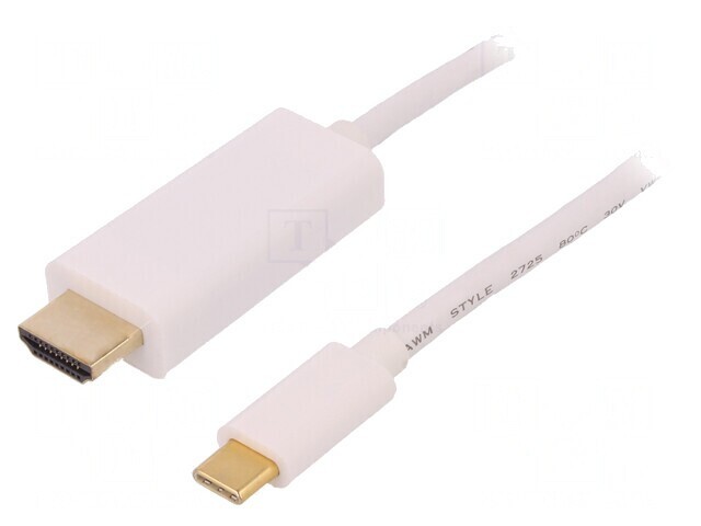 Adaptor USB 3.1 HDMI și USB C 2m Alb