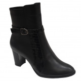 Botine dama elegante din piele naturala negre