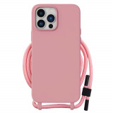 Husa pentru iPhone 15 Plus, Techsuit Crossbody Lanyard, Pink