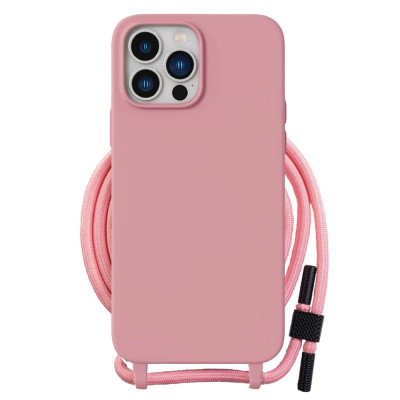 Husa pentru iPhone 15 Pro, Techsuit Crossbody Lanyard, Pink foto