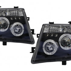 Faruri Angel Eyes compatibil cu Nissan Navara D40 (2004-2009) Nissan Pathfinder R51 (2005-2008) Negru HLNIN