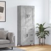VidaXL Dulap &icirc;nalt, gri beton, 69,5x34x180, lemn compozit 3200005