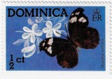 1975 Dominica fluture, Fauna, Nestampilat