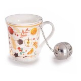 Set cana, infuzor ceai Craciun portelan multicolor &Oslash; 8,5 cm x 9 H, 250 ml