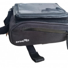 Geanta Bicicleta SyncRo, Capacitate 1.35 L, 18 cm x 9 cm x 12 cm, Negru