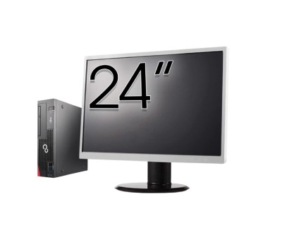 Pachet Calculator Second Hand Fujitsu Esprimo D556 SFF, Intel Core i3-6100 3.70GHz, 8GB DDR4, 500GB HDD + Monitor 24&amp;amp;quot; NewTechnology Media foto