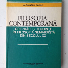 Filosofia contemporana/autor Alexandru Boboc/orientari si tendinte/1980