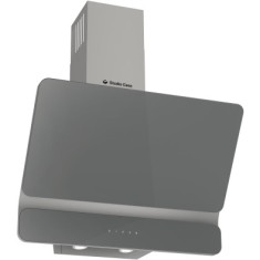 Hota decorativa Studio Casa Dual Plane Grey, 60 cm, 1 Motor Tubo, Putere de absorbtie 400 m3/h, Metal si sticla gri