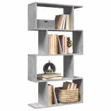 Biblioteca/separator 4 niveluri gri beton 70x24x129cm lemn GartenMobel Dekor, vidaXL