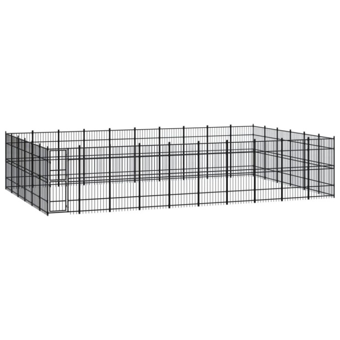 Padoc pentru c&acirc;ini de exterior, 55,3 m&sup2;, oțel