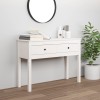 VidaXL Masă consolă, alb, 100x35x75 cm, lemn masiv de pin