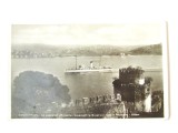 Rara! Constantinopol carte postala foto necirculata din anii 30 Servicul Maritim Roman:Pachebotul Romania in stramtoarea Bosfor